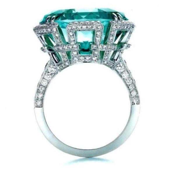 💚 NEW Stunning Emerald Green Round 4 carat tourmaline ring 💚 - Picture 3 of 3